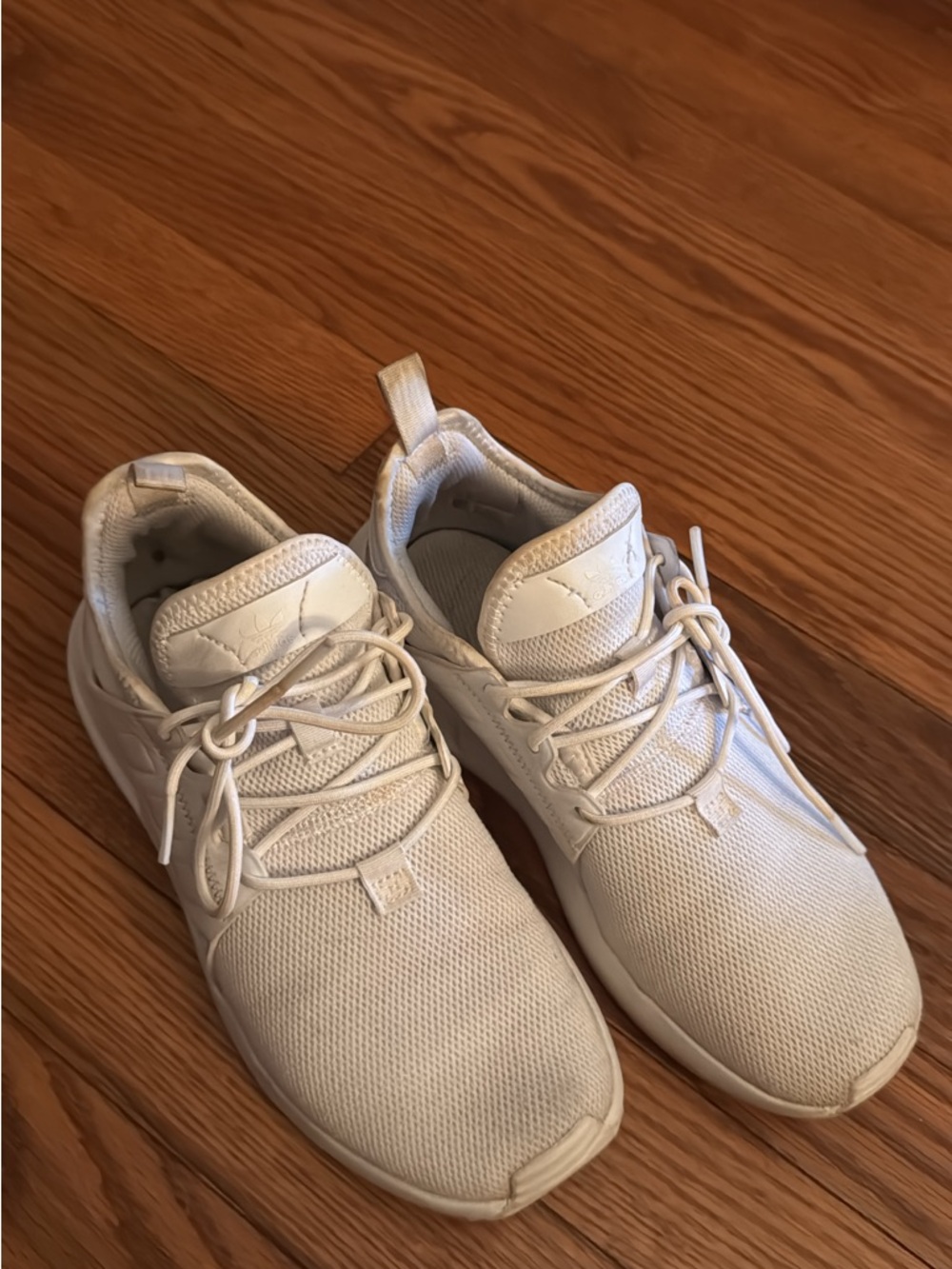 adidas Men's All-White Knit Athletic Sneakers